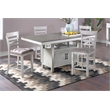 New Classic Furniture Richland 5-Piece Solid Wood Counter Table Set -White/Brown