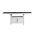 New Classic Furniture Richland Solid Wood Counter Dining Table in White/Brown