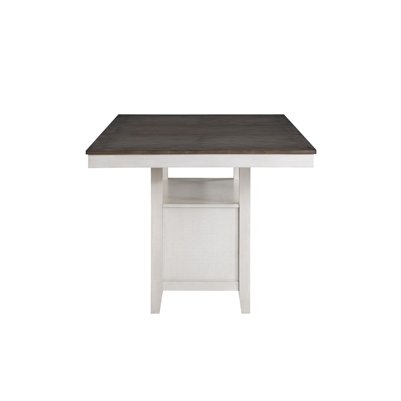 New Classic Furniture Richland Solid Wood Counter Dining Table in White/Brown