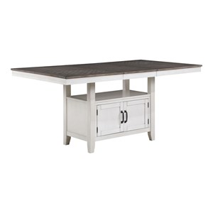 New Classic Furniture Richland Solid Wood Counter Dining Table in White/Brown