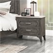 New Classic Furniture Lisbon Wood 2-Drawer Nightstand with Marble top in Gray