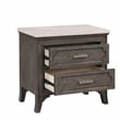 New Classic Furniture Lisbon Wood 2-Drawer Nightstand with Marble top in Gray