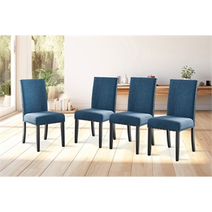new classic furniture crispin solid wood dining chair in marine blue (set of 4)