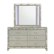 New Classic Furniture Radiance Solid Wood 6-Drawer Dresser in Platinum Silver