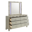 New Classic Furniture Radiance Solid Wood 6-Drawer Dresser in Platinum Silver