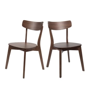 New Classic Furniture Gabby Wood Dining Chairs in Walnut (Set of 2)