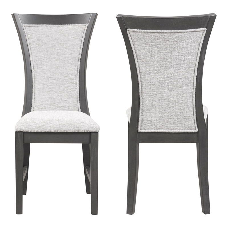 New Classic Furniture Flair Polyester Fabric Dining Chair in Gray (Set of 2)