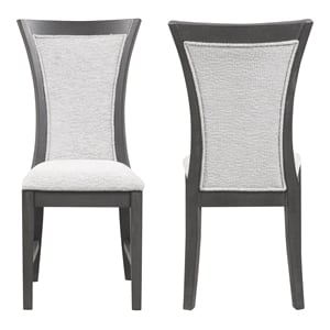 New Classic Furniture Flair Polyester Fabric Dining Chair in Gray (Set of 2)