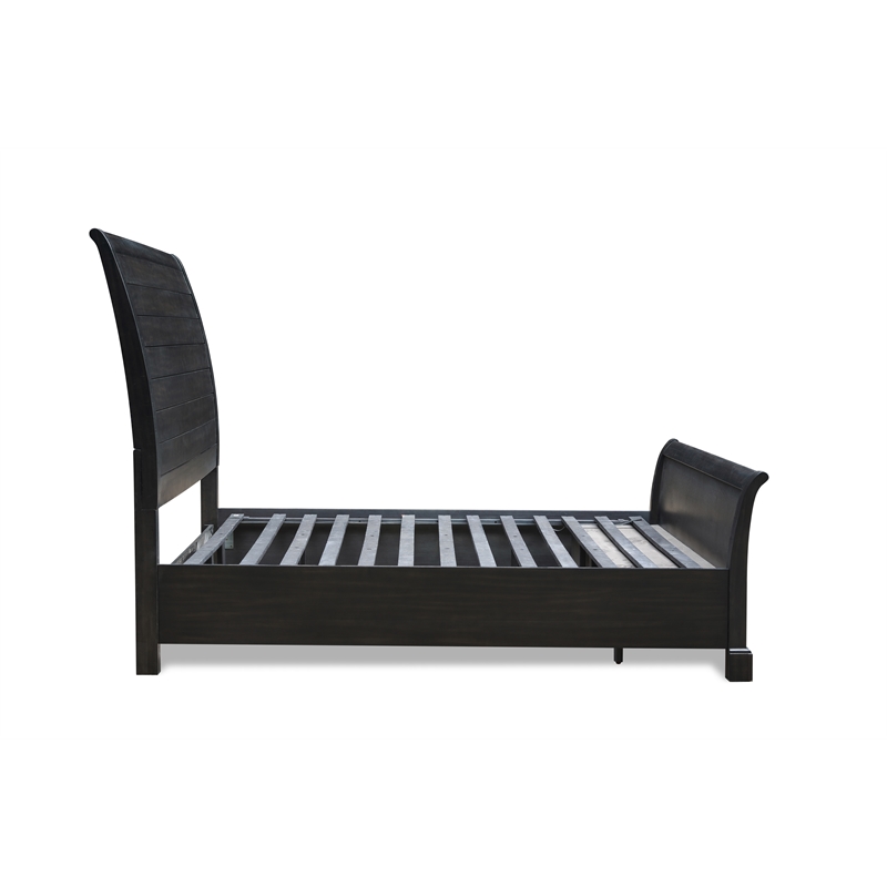 New Classic Furniture Stafford County Solid Wood Cal King Storage Bed in Walnut