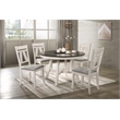 New Classic Furniture Maisie 5-Piece Solid Wood Round Table Set in White/Brown