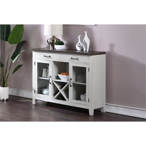 New Classic Furniture Richland Solid Wood Buffet & Sideboard in White/Brown