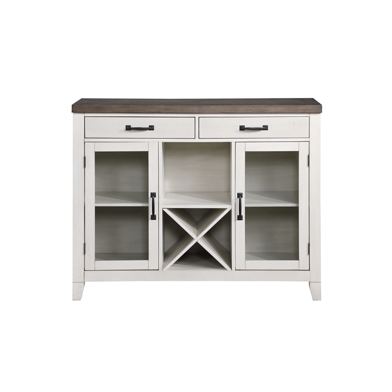 New Classic Furniture Richland Solid Wood Buffet & Sideboard in White/Brown