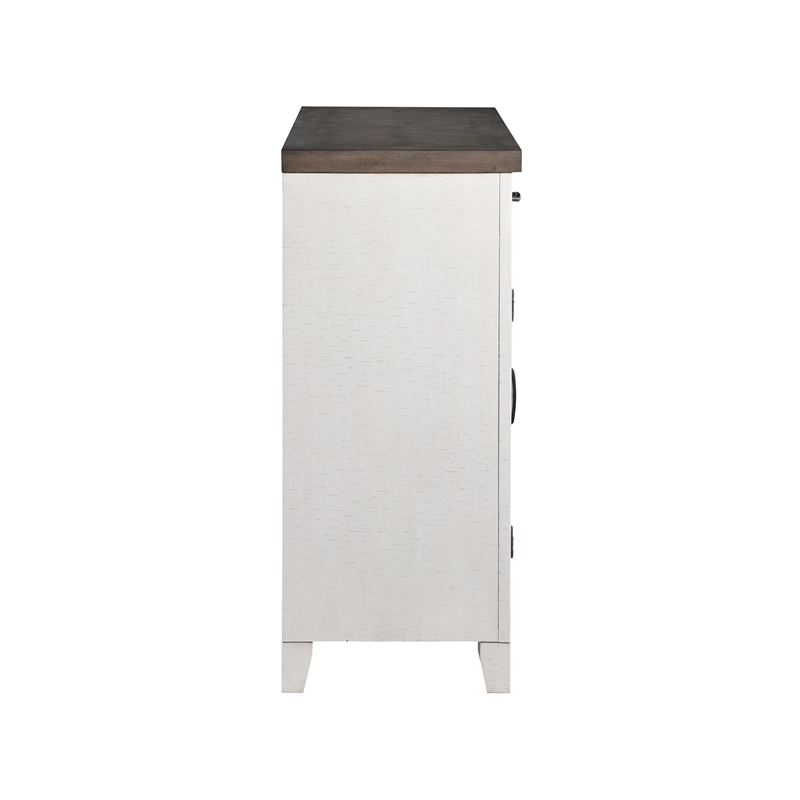New Classic Furniture Richland Solid Wood Buffet & Sideboard in White/Brown
