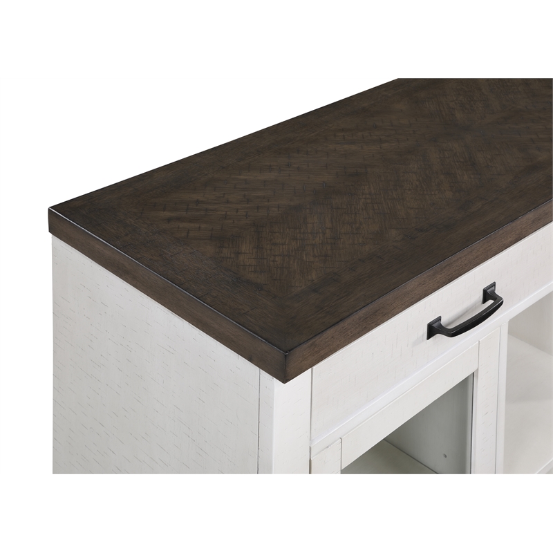 New Classic Furniture Richland Solid Wood Buffet & Sideboard in White/Brown