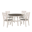 New Classic Furniture Maisie Solid Wood Round Dining Table in White/Brown