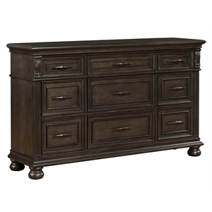 new classic furniture balboa wood 9-drawer dresser in walnut