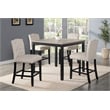 New Classic Furniture Daphne 5-Piece Solid Wood Counter Dining Set in Natural