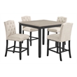 New Classic Furniture Daphne 5-Piece Solid Wood Counter Dining Set in Natural