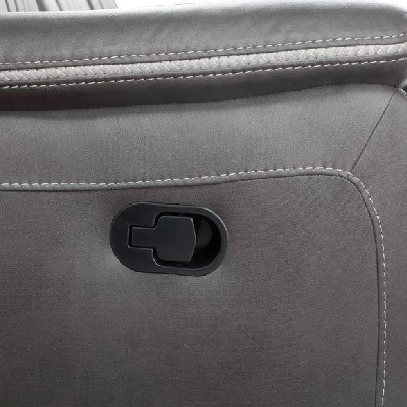 New Classic Furniture Enzo Polyester Fabric Glider Recliner in Gray