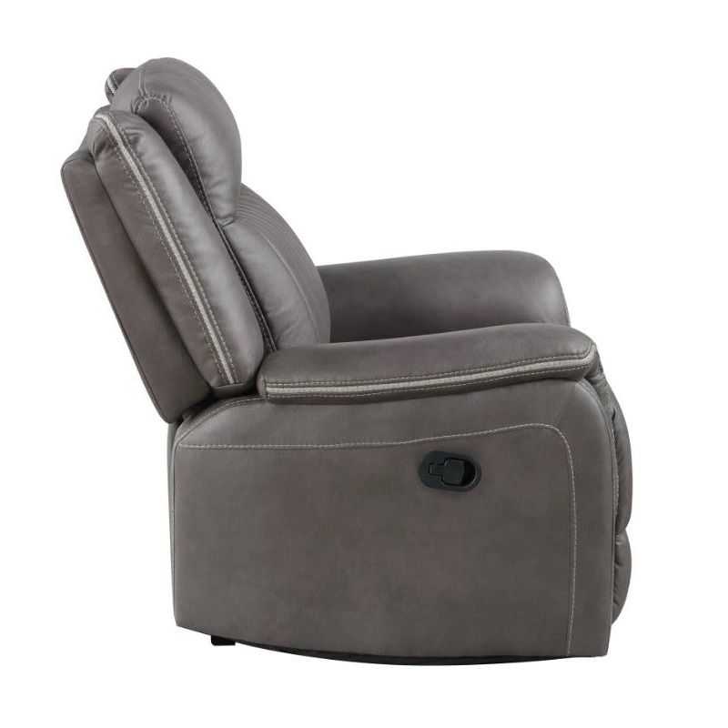 New Classic Furniture Enzo Polyester Fabric Glider Recliner in Gray
