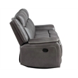 New Classic Furniture Enzo Polyester Fabric Sofa with Dual Recliners in Gray