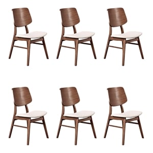 New Classic Furniture Oscar Solid Wood Dining Chair in Walnut (Set of 6)