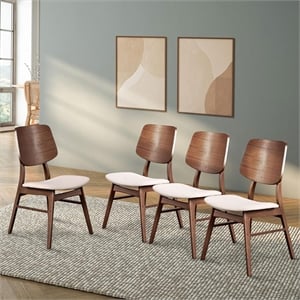 New Classic Furniture Oscar Solid Wood Dining Chair in Walnut (Set of 4)