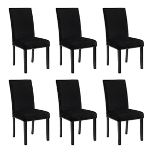New Classic Furniture Celeste Solid Wood Dining Chairs in Black (Set of 6)