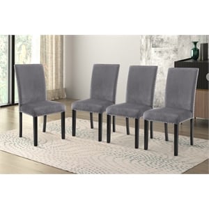 New Classic Furniture Celeste Solid Wood Dining Chairs in Gray (Set of 4)