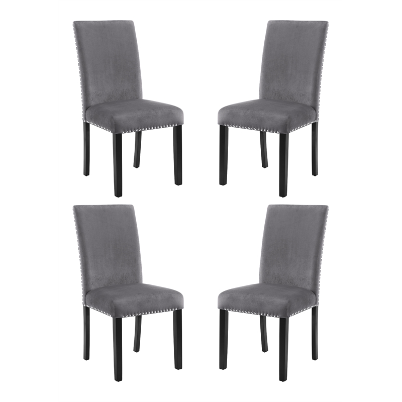 New Classic Furniture Celeste Solid Wood Dining Chairs in Gray (Set of 4)