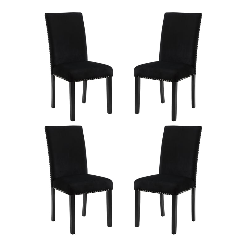 New Classic Furniture Celeste Solid Wood Dining Chairs in Black (Set of 4)