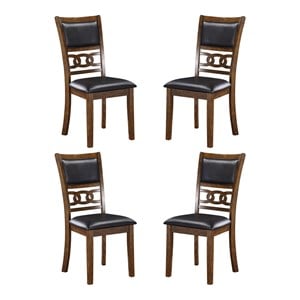 New Classic Furniture Gia Solid Wood Dining Chair in Brown (Set of 4)