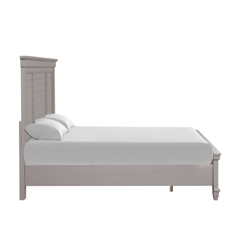 New Classic Jamestown Solid Wood California King Panel Bed in Gray