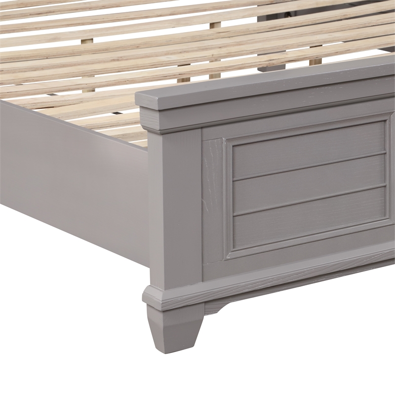 New Classic Jamestown Solid Wood California King Panel Bed in Gray