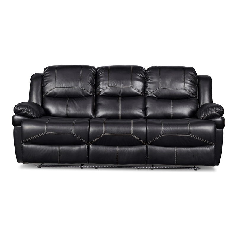 New Classic Furniture Flynn 2-Piece Polyester Manual Sofa & Loveseat Set - Black