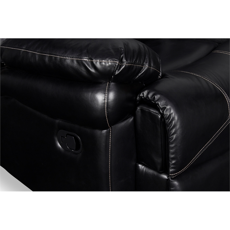 New Classic Furniture Flynn 2-Piece Polyester Manual Sofa & Loveseat Set - Black