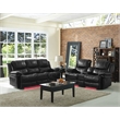 New Classic Furniture Flynn 2-Piece Polyester Manual Sofa & Loveseat Set - Black