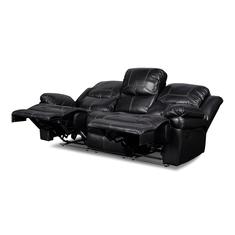 New Classic Furniture Flynn 2-Piece Polyester Manual Sofa & Loveseat Set - Black