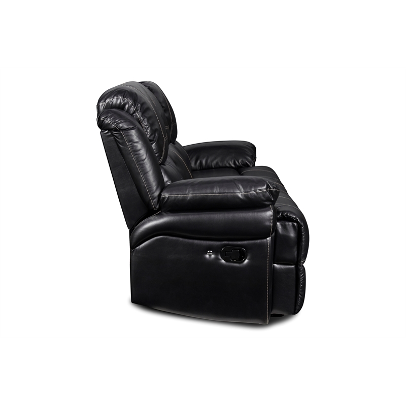 New Classic Furniture Flynn 2-Piece Polyester Manual Sofa & Loveseat Set - Black