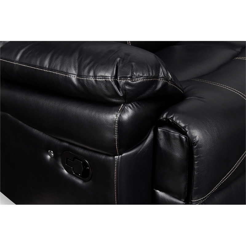 New Classic Furniture Flynn 2-Piece Polyester Manual Sofa & Loveseat Set - Black