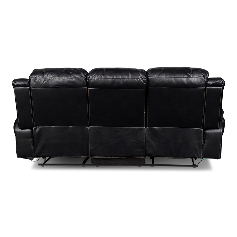 New Classic Furniture Flynn 2-Piece Polyester Manual Sofa & Loveseat Set - Black