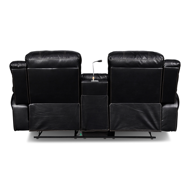 New Classic Furniture Flynn 2-Piece Polyester Manual Sofa & Loveseat Set - Black