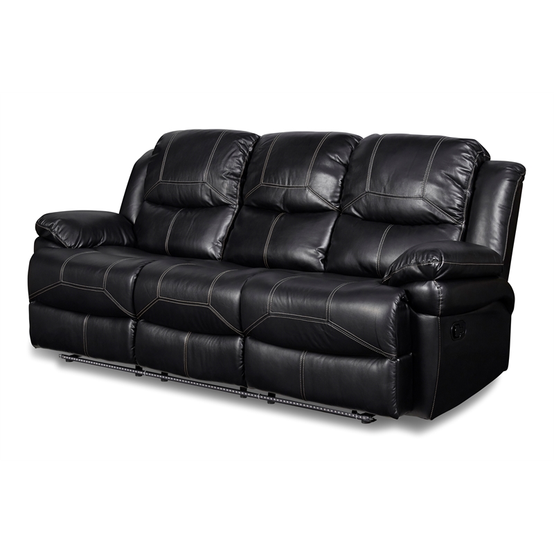 New Classic Furniture Flynn 2-Piece Polyester Manual Sofa & Loveseat Set - Black