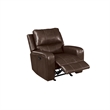 New Classic Furniture Linton Leather Upholstered Glider Recliner in Brown
