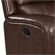 New Classic Furniture Linton Leather Upholstered Glider Recliner in Brown