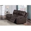 New Classic Furniture Linton Leather Console Loveseat w/Dual Recliners in Brown