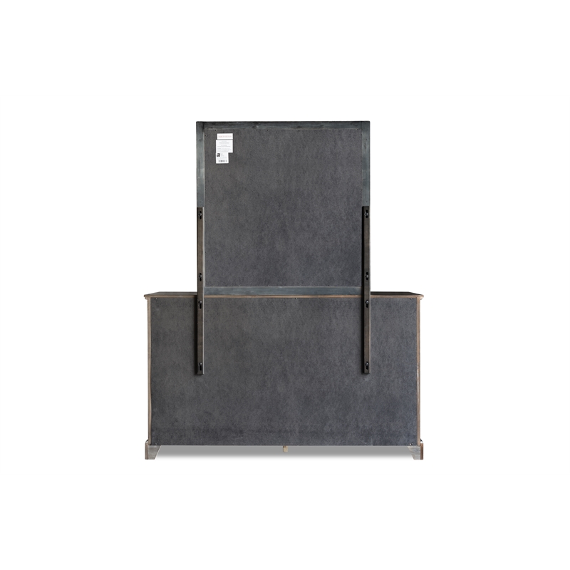 New Classic Furniture Stafford County Solid Wood Dresser with Mirror in Walnut