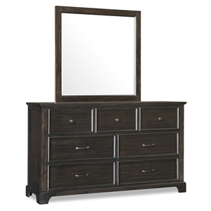 new classic furniture stafford county solid wood dresser with mirror in walnut