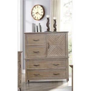 New Classic Furniture Tybee Wood 2-piece Bachelor's Chest in Sand