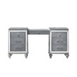 New Classic Furniture Valentine Solid Wood 7-Drawers Vanity in Silver